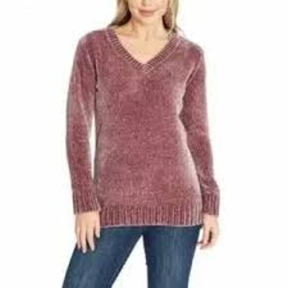 Women's Orvis Classic Collection Warm Winter Pullover Sweater V-Neck‎ Pink Sz S - Picture 1 of 7